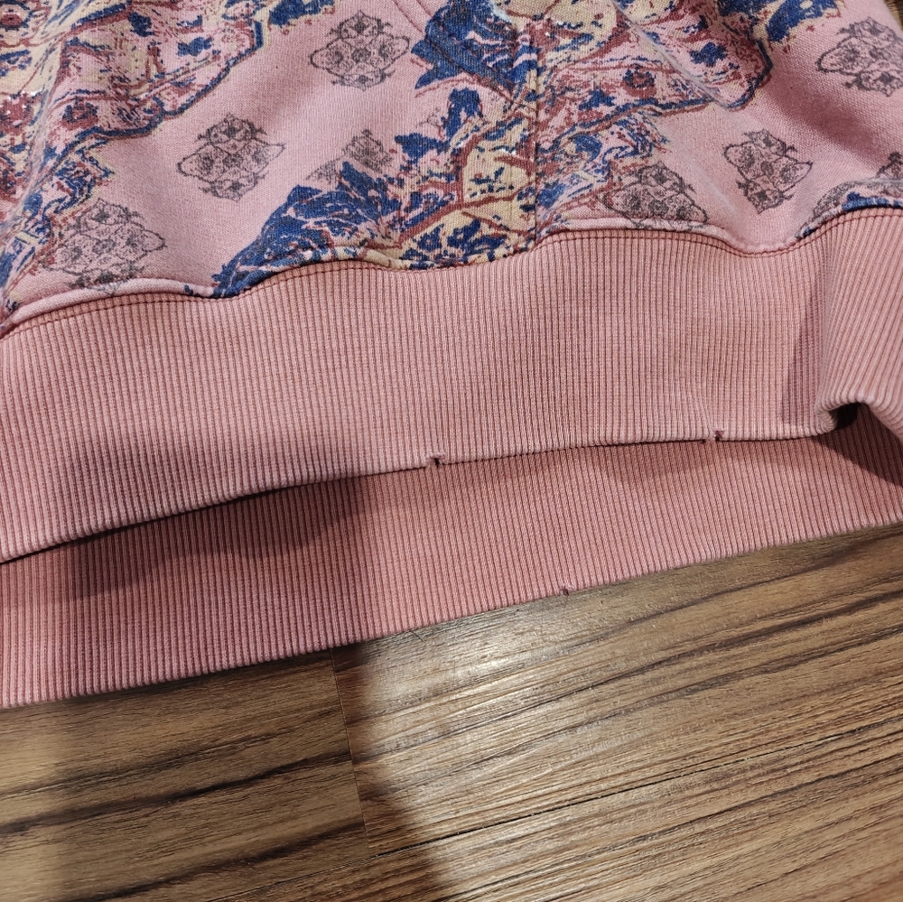 We The Free Printed It's A Vibe Hoodie In Desert Rose Combo In Pink - Picture 7 of 12
